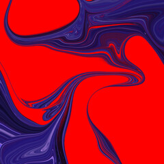 Poster - Abstract wavy vibrant facture. Splashed liquid paints. Psychedelic trippy effect. Distortion. Creative graphic design. Colorful artistic illustration. Digital art. Cover for music album. 