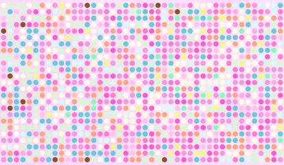 Poster - Tile vector pattern with pastel polka dots on soft pink background for decoration wallpaper and your design. Polka Dots Seamless Pattern with Pastel Color. Dot Shapes Background. Vector illustration