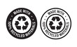 'made with 100% recycled materials' vector icon