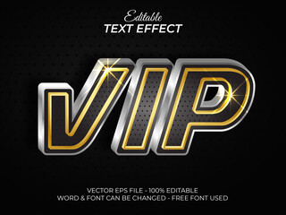 Poster - gold silver text effect style. editable text effect metalic vector.