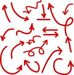  Isolated vector arrows drawn by hand on a white background,vector  set