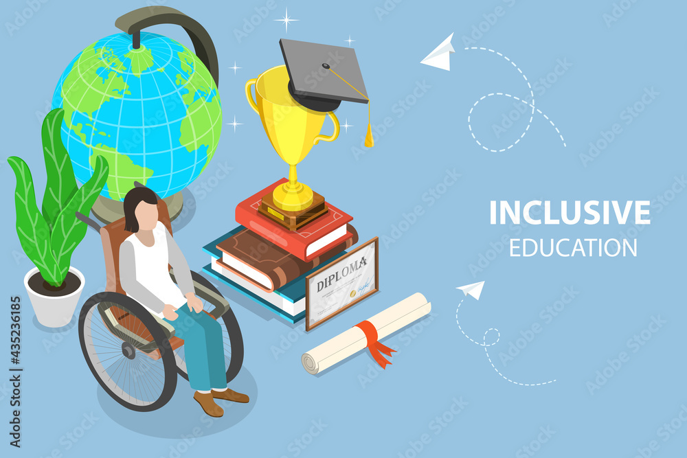 Inclusion Science Draw Simple 3D Isometric Flat Vector Conceptual Illustration of Inclusion in ...