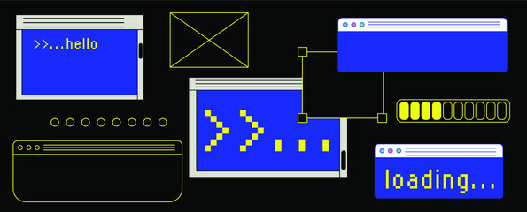 Poster - User interface of desktop with command-line terminal window.