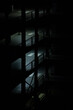 creepy dark parking garage at night