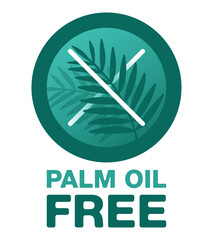 Poster - Palm oil free - crossed out green palm branch