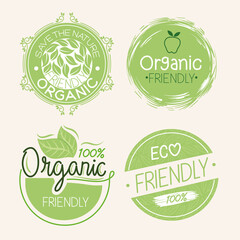 Sticker - Organic natural labels icon set