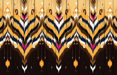 Ikat geometric folklore ornament. Tribal ethnic vector texture. 
Seamless striped pattern in Aztec style. Figure tribal embroidery. 
Indian, Scandinavian, Gyp
sy, Mexican, folk pattern.