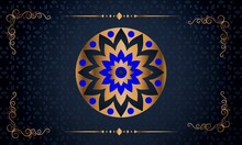 Luxury Background With Gold Islamic Arabesque Mandala Ornament On Dark Surface
