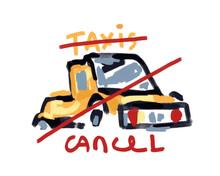 Taxi Cancel T-shirt Concept With Taxis Text Neo Expressionism Art Style With Late Modernism Art. Modern Art For Print And Wall Art Decoration.