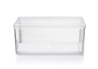 Wall Mural - Front view of empty transparent plastic box