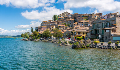 Wall Mural - Scenic sight in Anguillara Sabazia on a sunny summer morning, Rome Province, Lazio, Italy.