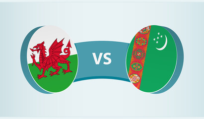 Wales versus Turkmenistan, team sports competition concept.