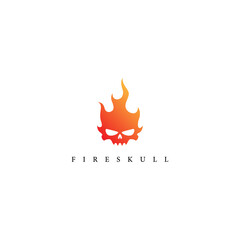 Wall Mural - vector design fire skull logo. logo template