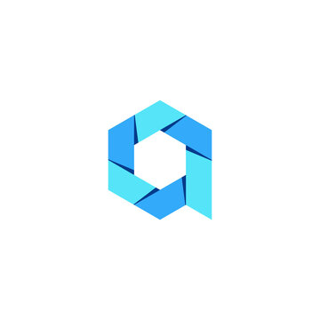 Letter A vector origami concept logo icon
