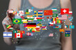 © vegefox.com - Global communication and international messaging concept, national flags of world