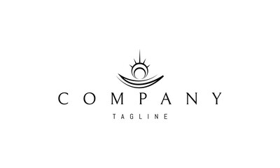 Wall Mural - vector logo on which an abstract image of the alchemical symbol of the moon and sun.