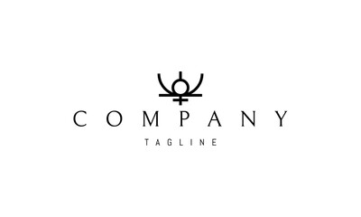 Wall Mural - vector logo on which an abstract image of an alchemical symbol with a symbol of a man.