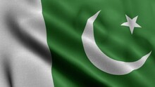 Pakistan Flag Waving Full Frame Font View