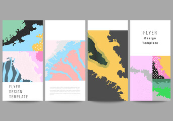 Poster - Vector layout of flyer, banner design templates for website advertising design, vertical flyer design, website decoration. Japanese pattern template. Landscape background decoration in Asian style.