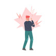 © topvectors - Stressed Boy with Lightnings around him, Anger, Loneliness, Depression Concept Cartoon Vector Illustration
