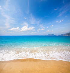 Wall Mural - sandy beach and beautiful tropical sea
