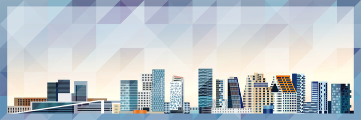 Fototapete - Oslo skyline vector colorful poster on beautiful triangular texture background