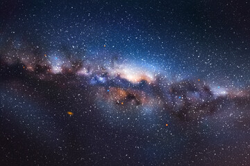 Sticker - night starry sky. milky way, stars and nebula. space blue background