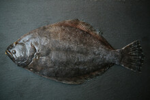 Whole Raw Fish On Dark Surface 