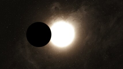 Wall Mural - 4k Epic Solar Eclipse. Real Space