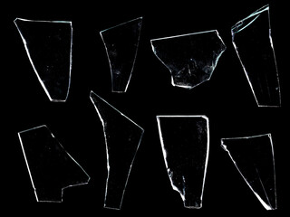 Aufkleber - shards of glass isolated on a black background