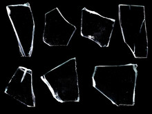 Shards Of Glass Isolated On A Black Background