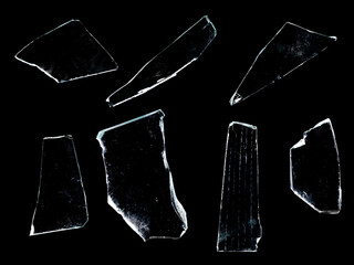 Aufkleber - shards of glass isolated on a black background