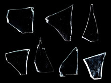 Shards Of Glass Isolated On A Black Background