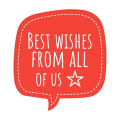 Wall Mural - ''Best wishes from all of us'' Quote Illustration