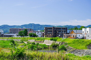 Sticker - 郊外の住宅地と御笠川　大宰府