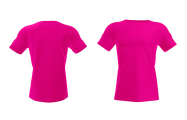 mockup round neck t-shirt pink