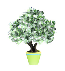 Wall Mural - Money tree with euro banknotes