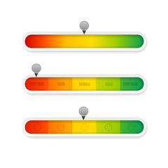 Wall Mural - Realistic Detailed 3d Level Indicator Set. Vector