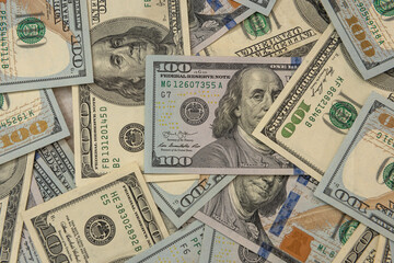 American  hundred dollar banknote as background