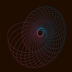 Wall Mural - Spirograph repeating wavy neon circles. Spiral waves. Logo template, gift certificate.