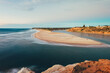 Southport Beach view from the lookout towards the Onkaparinga river at sunset, South Australia