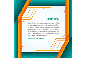 Poster - Editable minimal square banner template. blue white gradient background color with stripe line element use green and orange colors. Suitable for social media post and web or internet ads. 