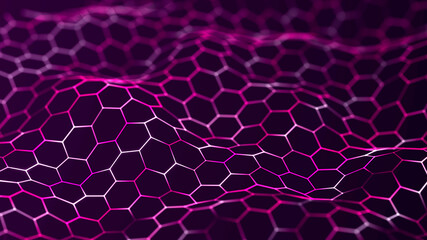 Poster - Futuristic hexagon background. Abstract technology background. Technology concept. Big data. 3d
