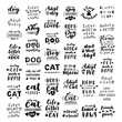 © tanyabosyk - Pet adoption phrase black and white poster. Inspirational quotes about domestical pets adoption. Hand written phrases for poster, cat and dog adoption lettering. Adopt a pet.