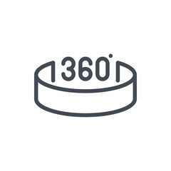 Poster - Angle 360 degree line icon. 360 degree view vector outline sign.