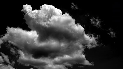 Wall Mural - separate white clouds on a black background have real clouds. white cloud isolated on a black backgr