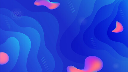 Poster - Modern Blue Background with Pink Liquid Shapes. Vector illustration