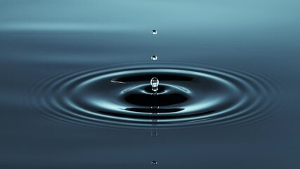 Poster - Super slow motion of dripping water drop filmed with macro lens. Filmed on high speed cinema camera, 1000 fps.