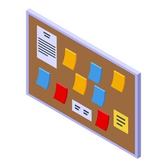 Poster - Task schedule office board icon. Isometric of Task schedule office board vector icon for web design isolated on white background