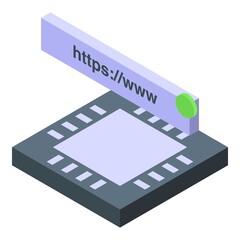 Poster - Processor ssl certificate icon. Isometric of Processor ssl certificate vector icon for web design isolated on white background